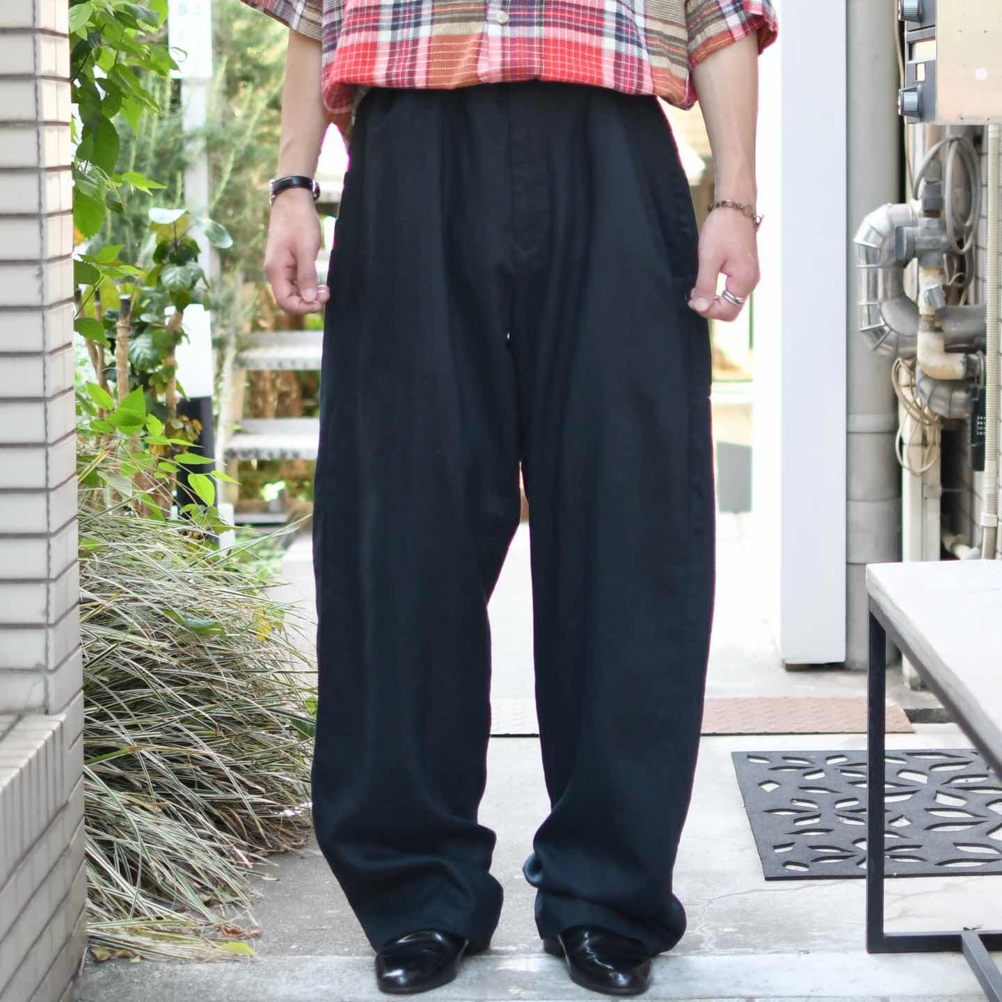 古着通販】古着 NAUTICA ブラック リネンパンツ ワイドパンツ