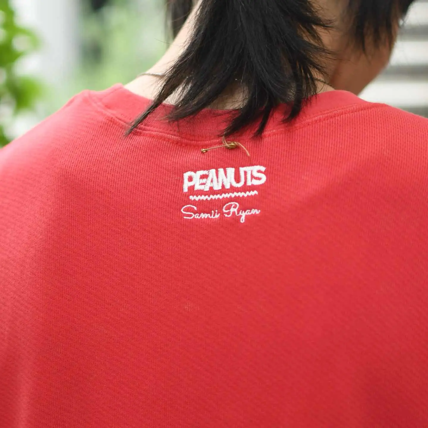 古着通販】古着 PEANUTS スヌーピー 刺繍 スウェット トレーナー 赤 