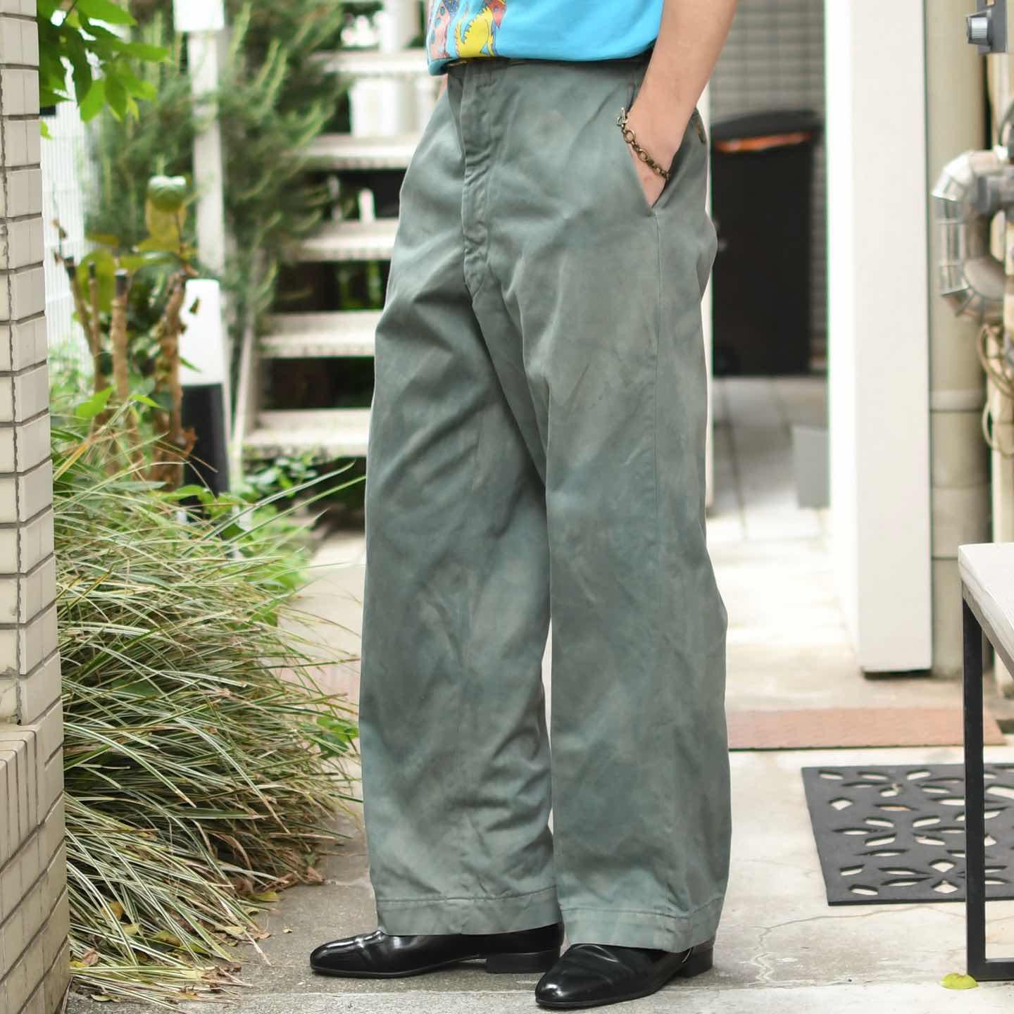 古着通販】古着 usarmy 50's チノパン 後染め アメリカ軍 ワイドパンツ