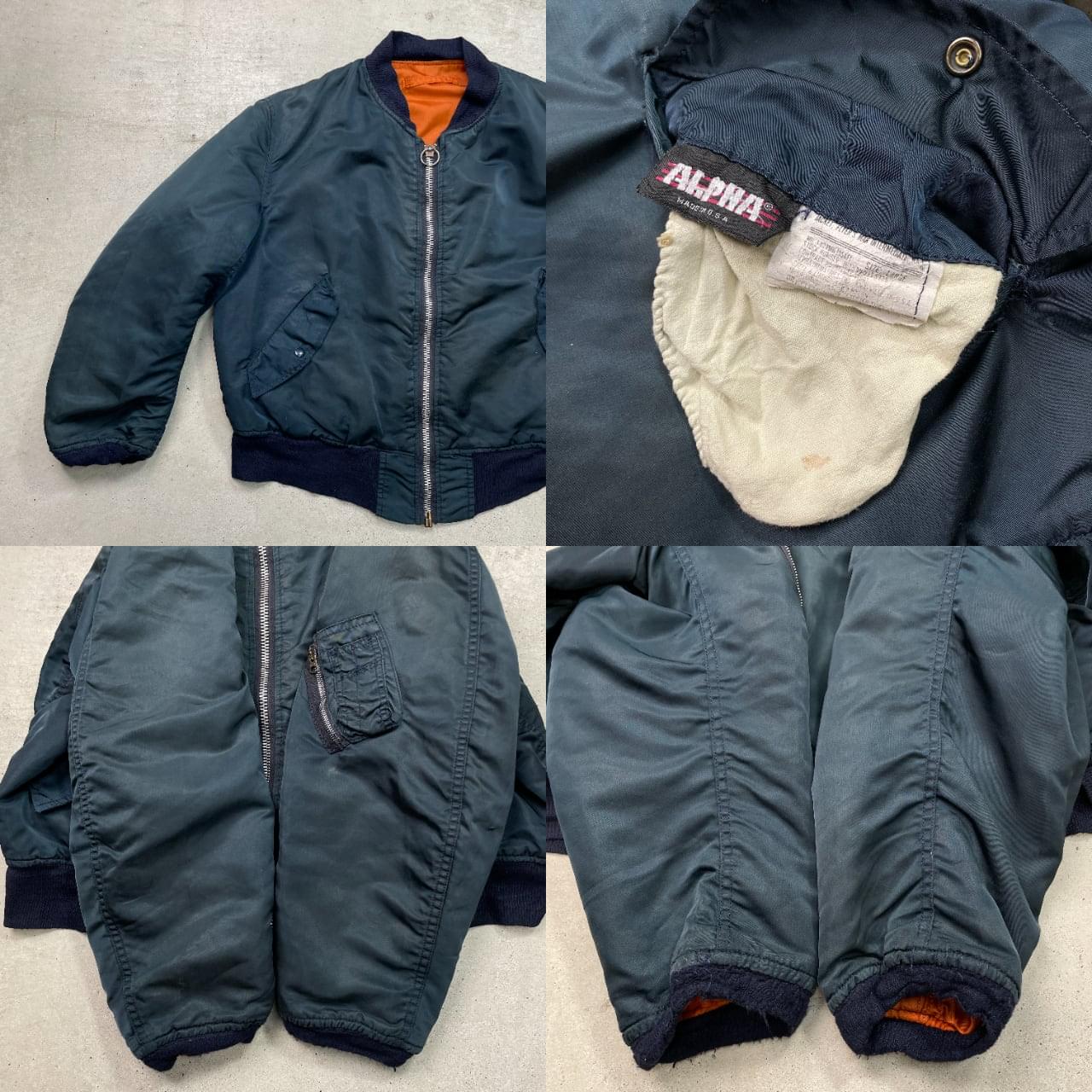 古着通販】80年代 USA製 ALPHA MA-1 ミリタリー フライトジャケット