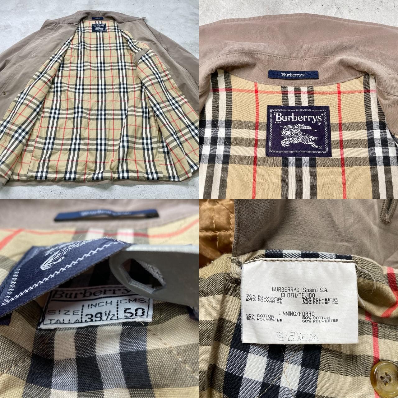 古着通販】90年代 BURBERRY spain sa バーバリー ピーチスキン ハーフ