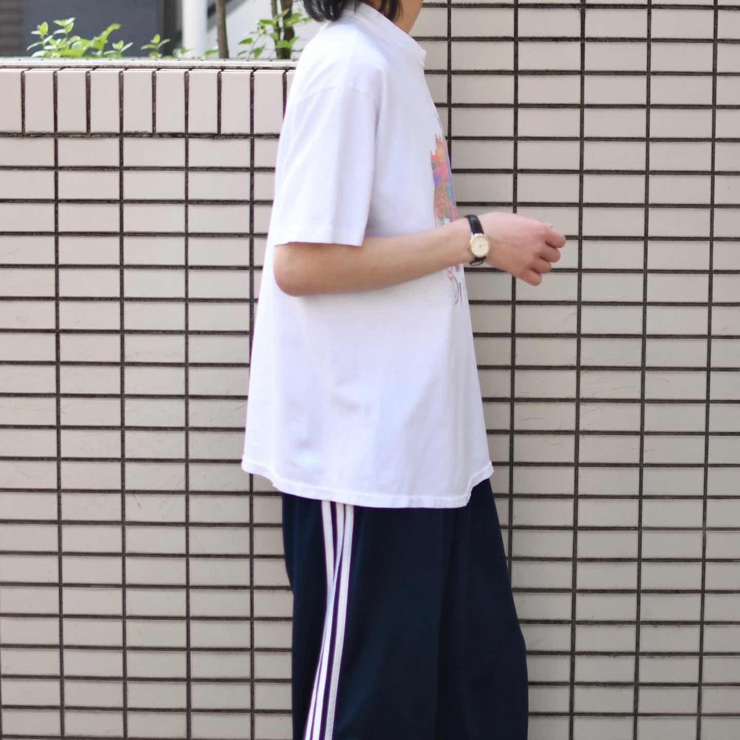 古着通販】古着 90s シングルステッチ USA製 ネコ プリントTシャツ T