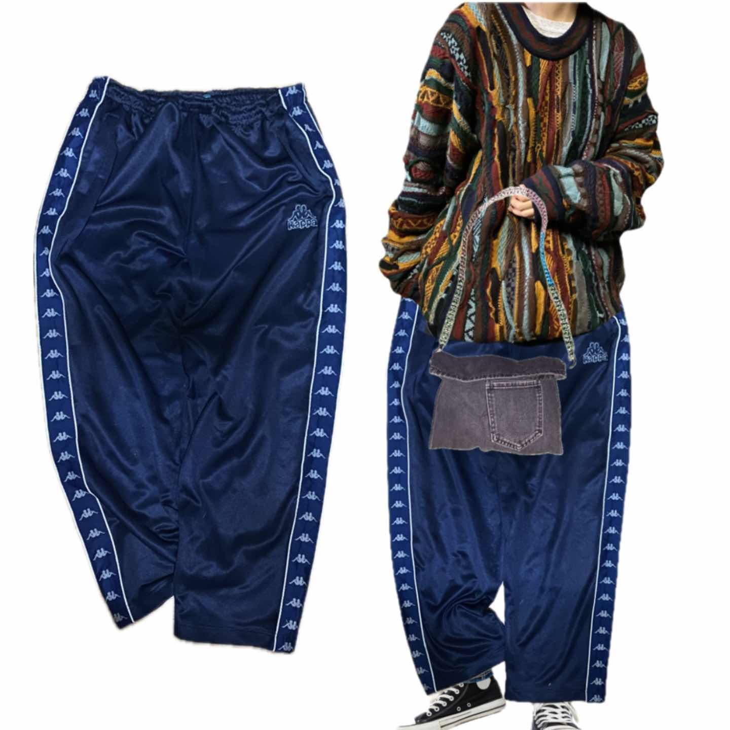 古着通販】【90s激レア】Kappa刺繍極太トラックパンツ/ゆるだぼ