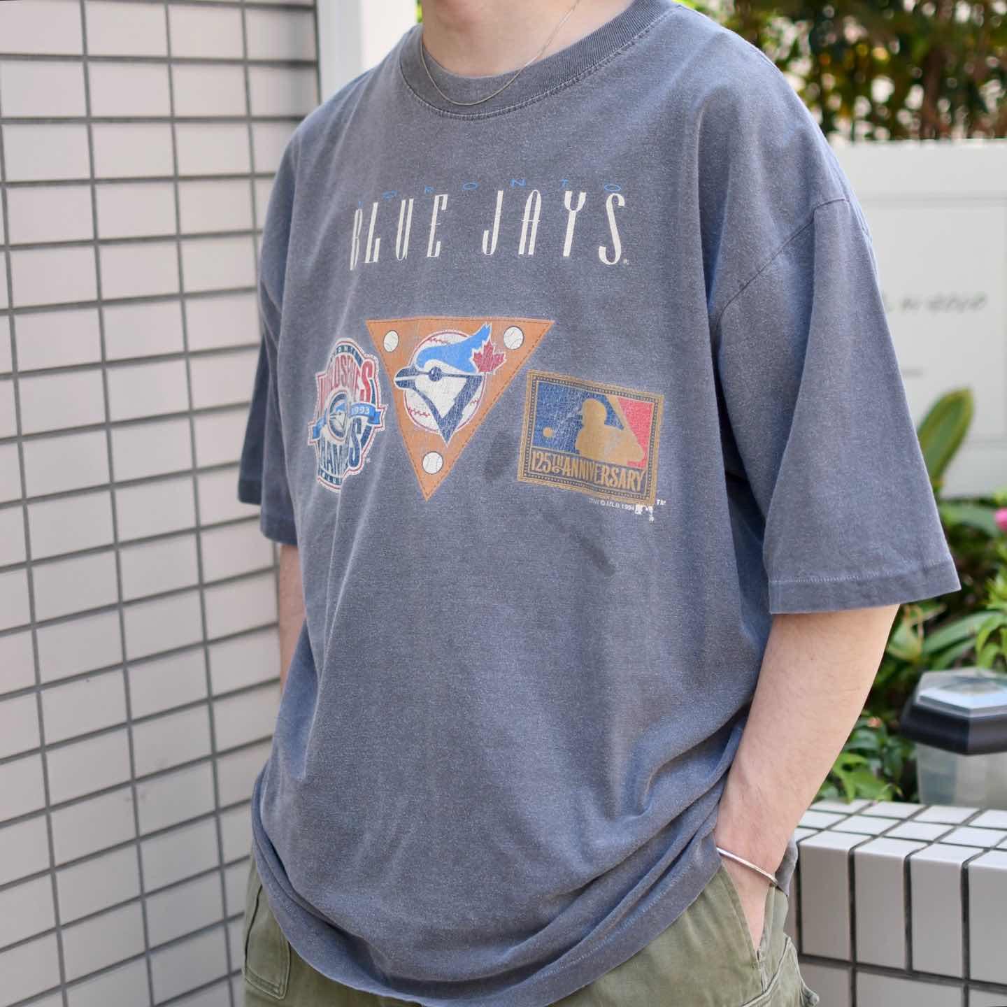 【・・・】古着 90s Pitch shifter ロンT フェード 古着通販】古着 90s シングルステッチ TORONTO BLUE JAYS フェード
