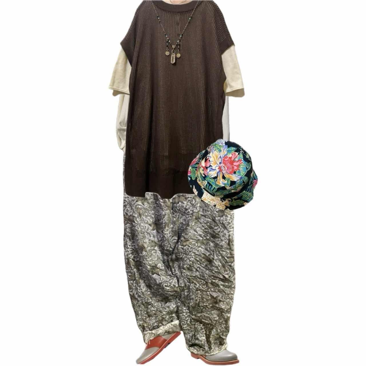 00s セレクトショップo.e.m美品ロングクロシェメッシュVEST F 古着通販】00s セレクトショップo.e.m美品ロングクロシェメッシュVEST
