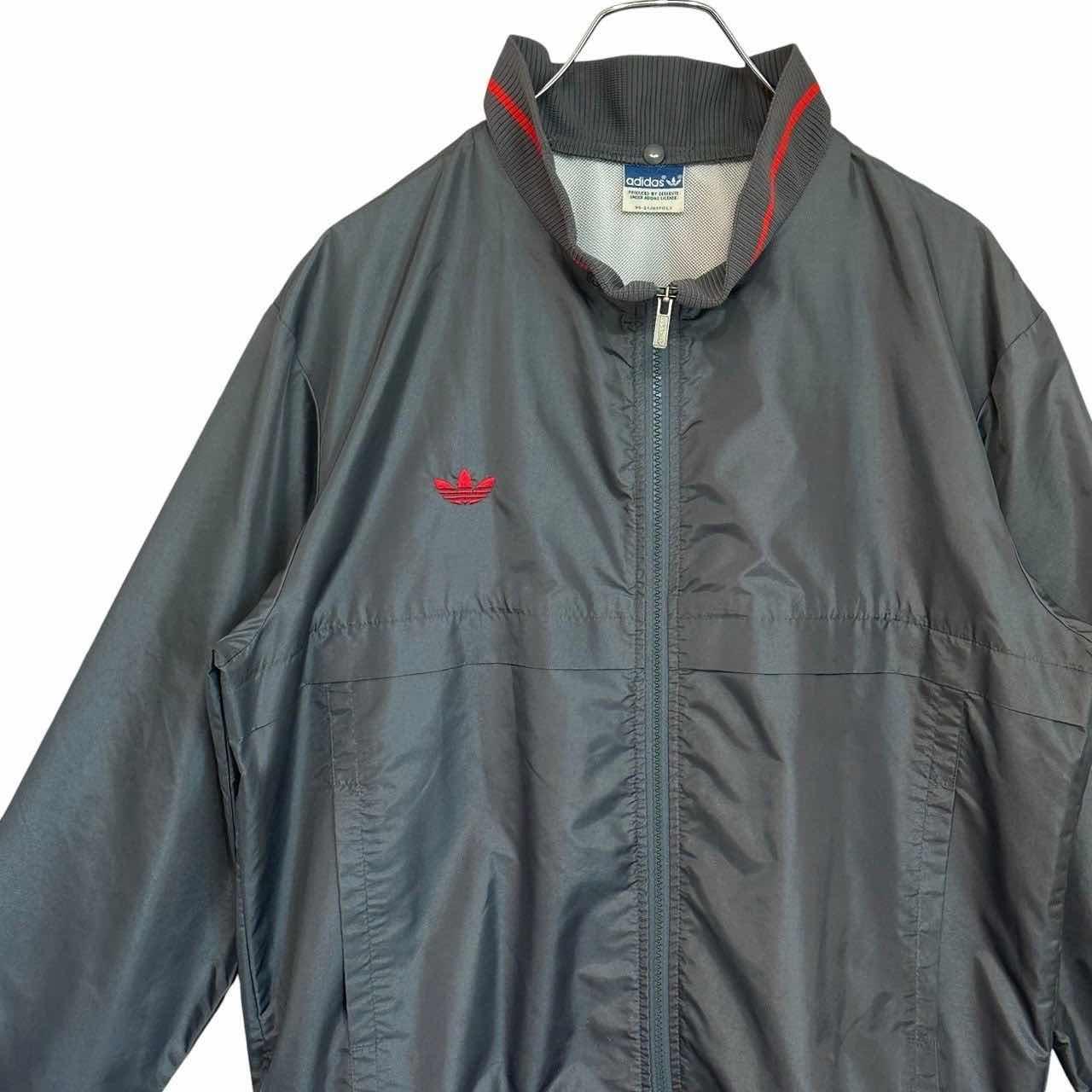 90s adidas アディダス デサント製 とどい ナイロンプルオーバー L 総柄