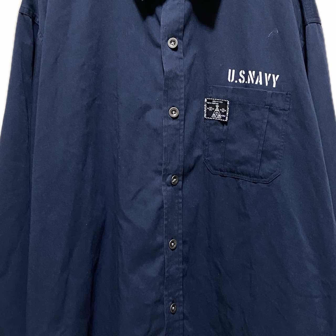 古着通販】90s コレクションタグ ダブルネーム ワークシャツ F VINTAGE