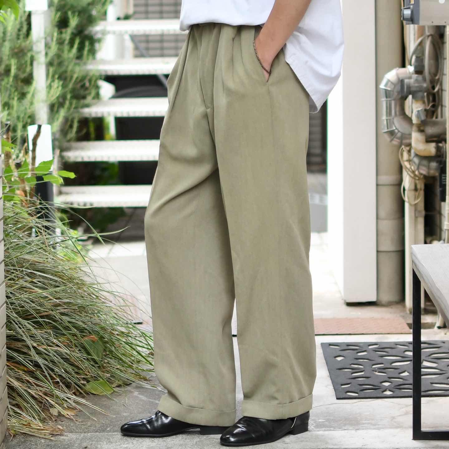 古着通販】古着 レーヨン混 2タック ドレープシルエット スラックス