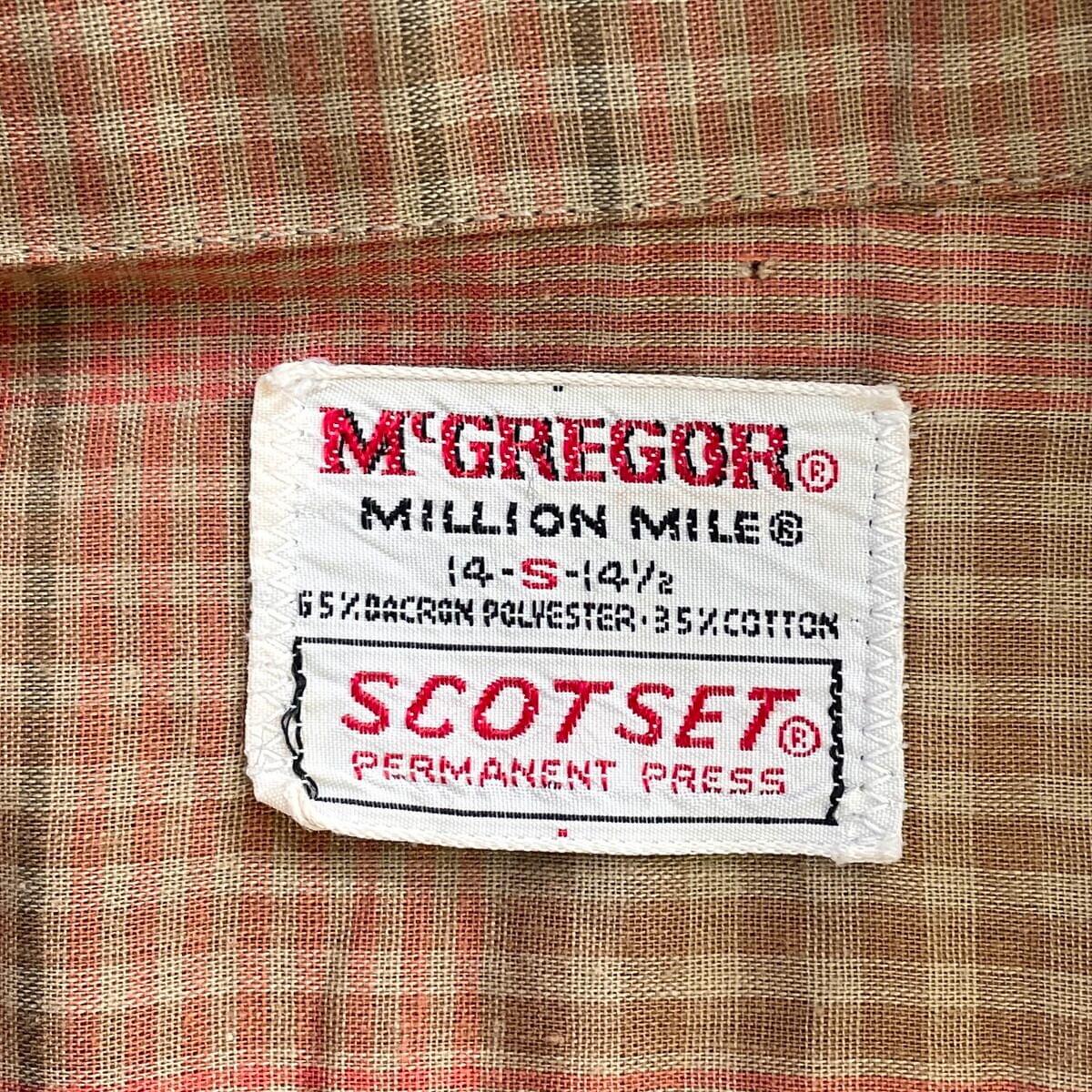 古着通販】60-70年代 McGREGOR マックレガー 長袖 チェック 開襟