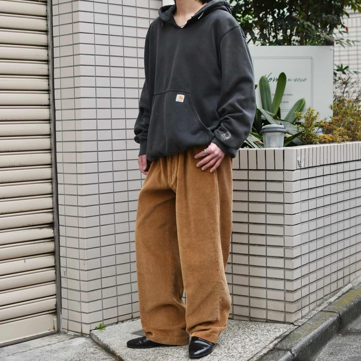 古着通販】古着 ORVIS レザー 切り替え コーデュロイパンツ ワイド