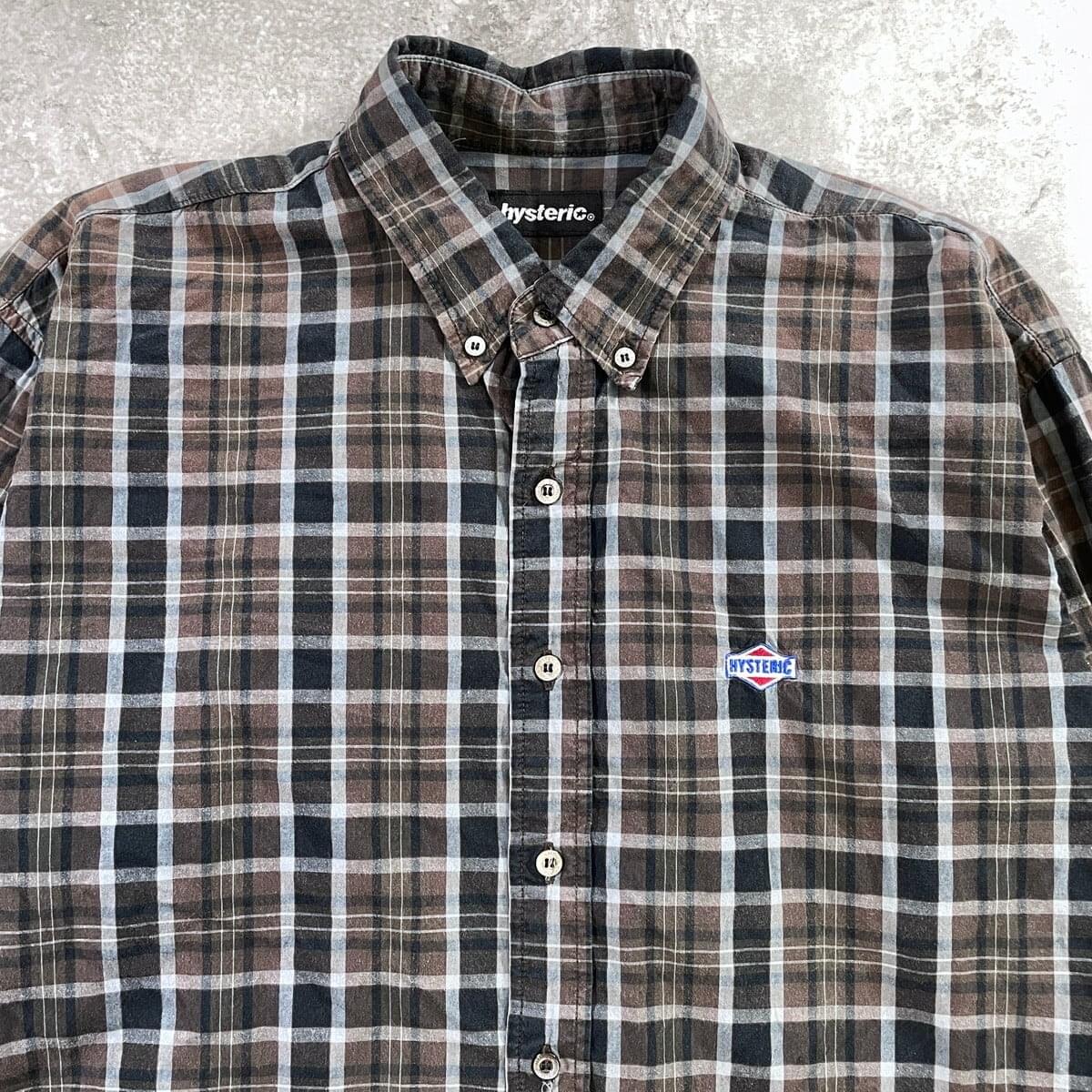 90-00年代 HYSTERIC GLAMOUR ヒステリックグラマー チェック 長袖 ボタンダウンシャツ メンズXL相当 古着 VINTAGE ヴィンテージ 初期黒タグ  古着 VINTAGE ヴィンテージ Y2K 古着通販】90-00年代 HYSTERIC GLAMOUR ヒステリックグラマー チェック