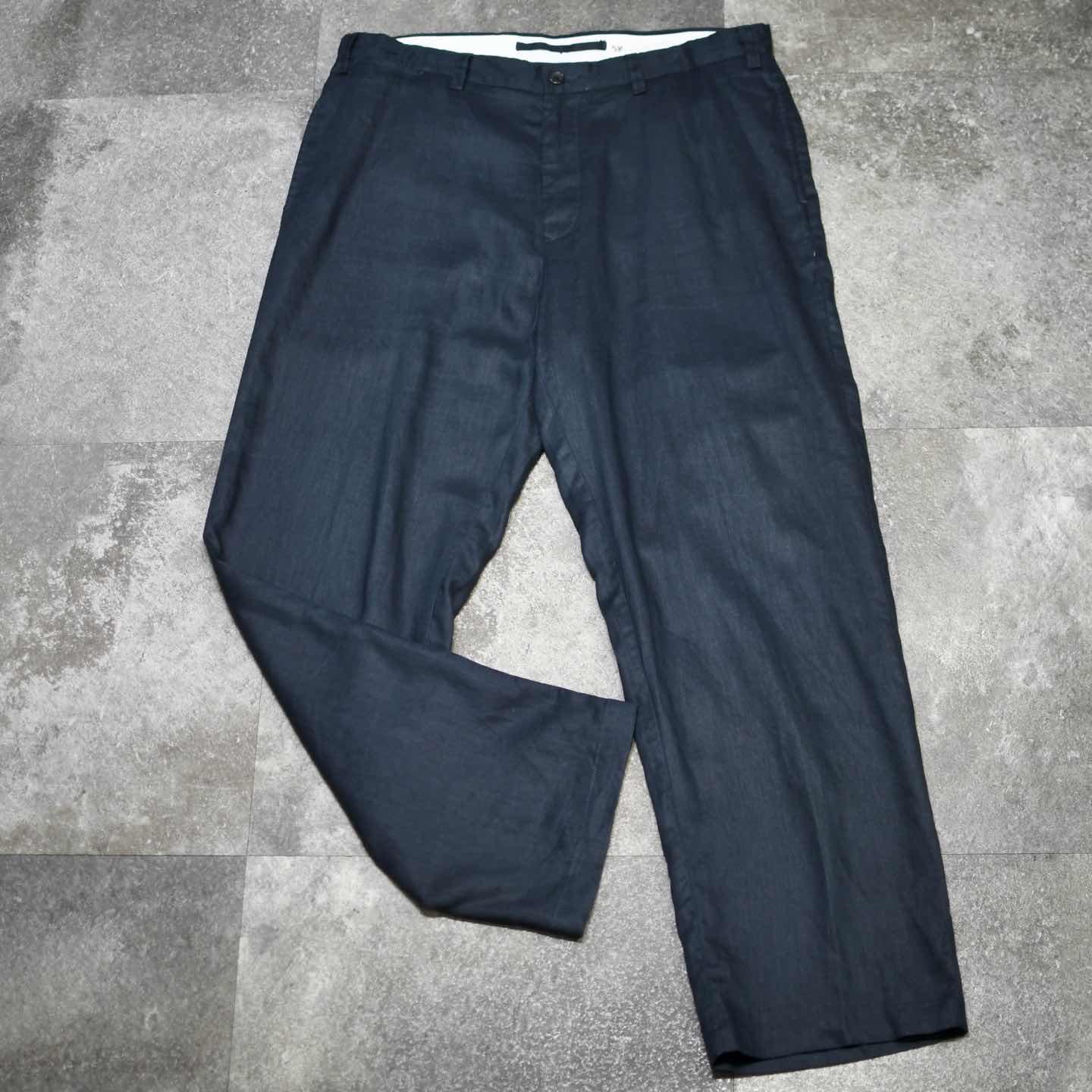 古着通販】古着 NAUTICA ブラック リネンパンツ ワイドパンツ