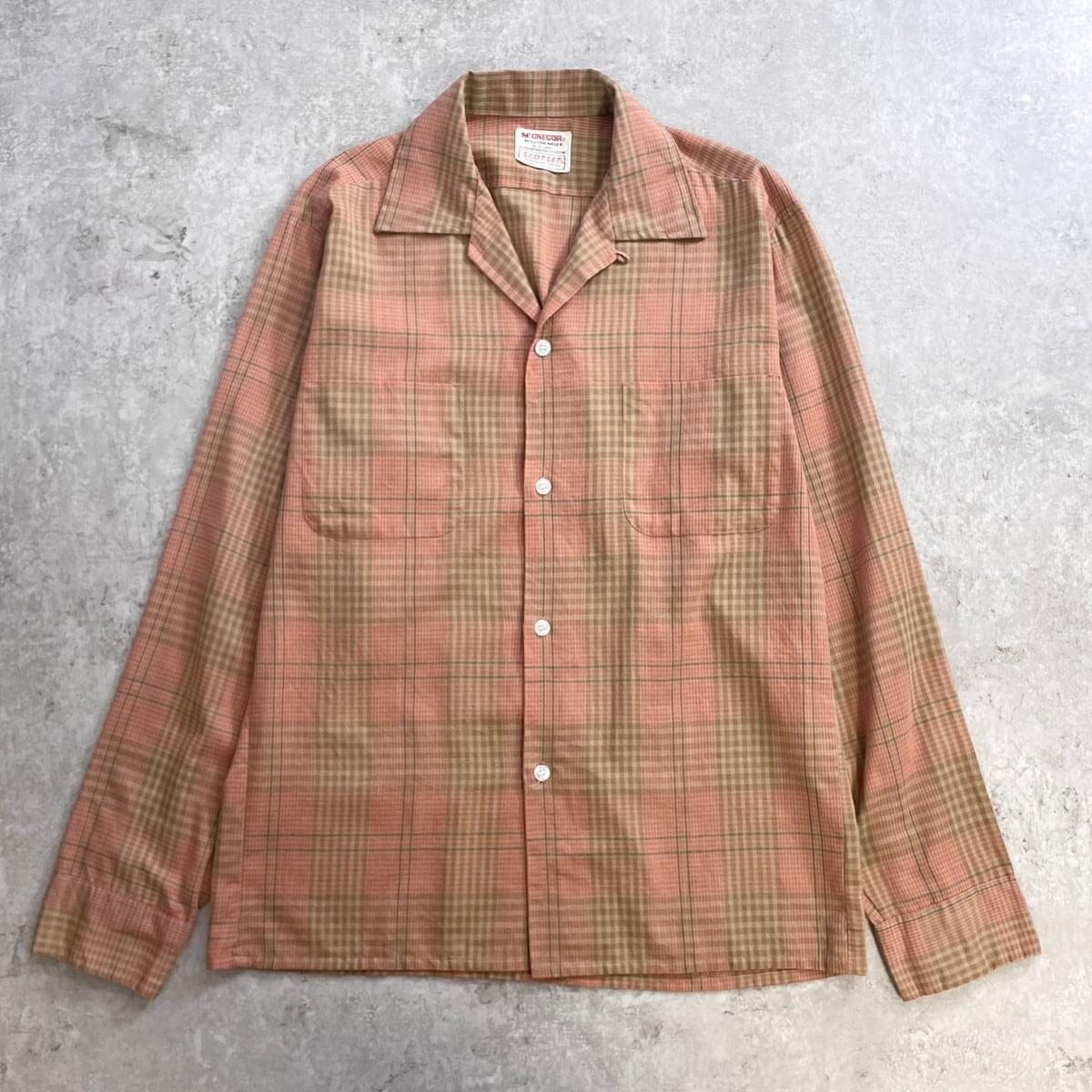 古着通販】60-70年代 McGREGOR マックレガー 長袖 チェック 開襟