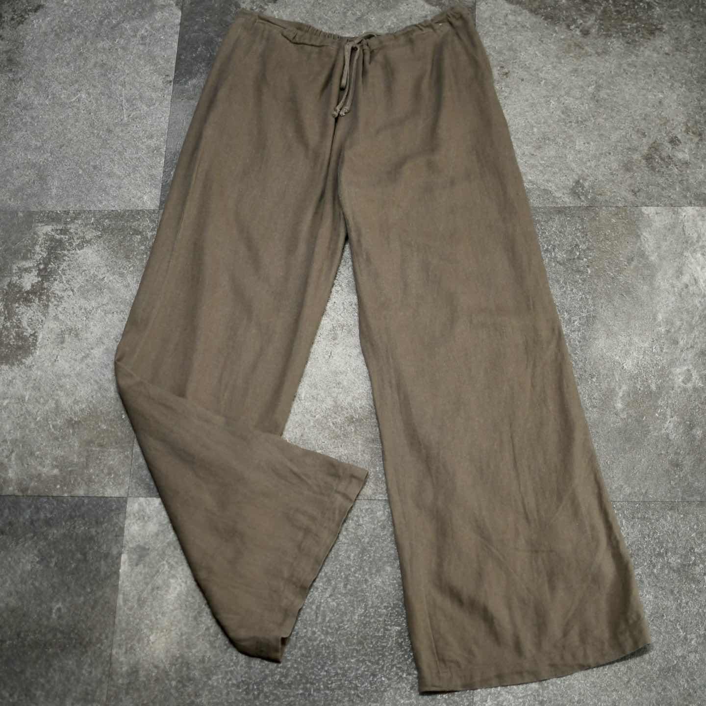 古着通販】古着 リネンパンツ イージーパンツ ワイドパンツ 茶色