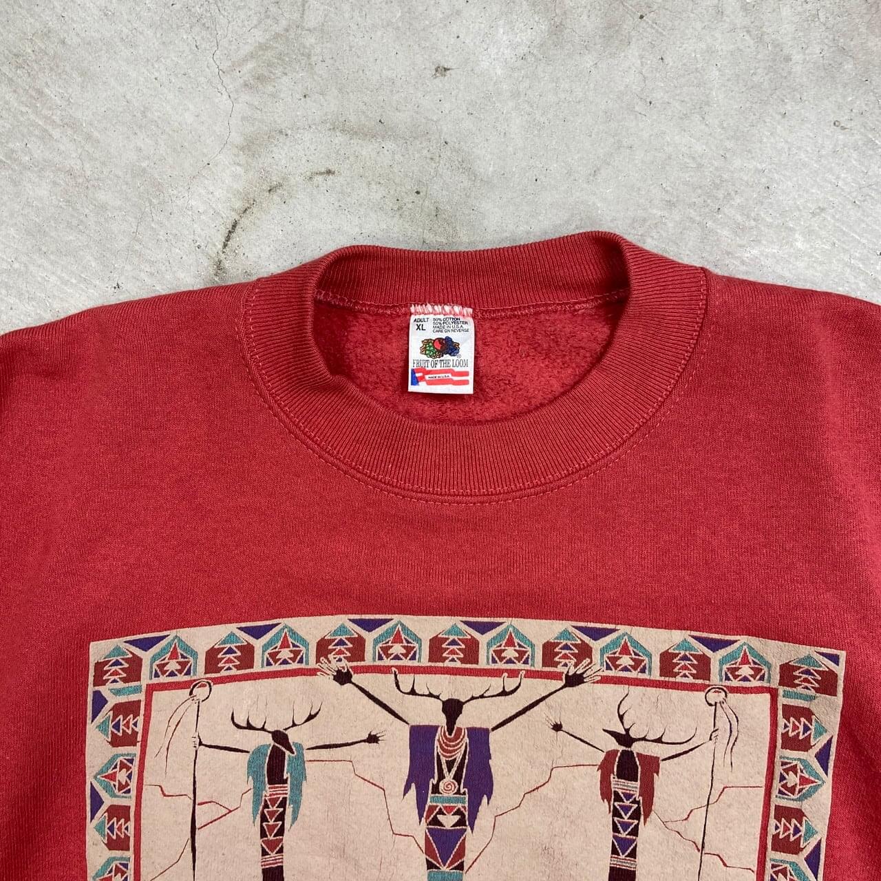 古着通販】90年代 USA製 SANTA FE サンタフェ 民族柄 スウェットシャツ