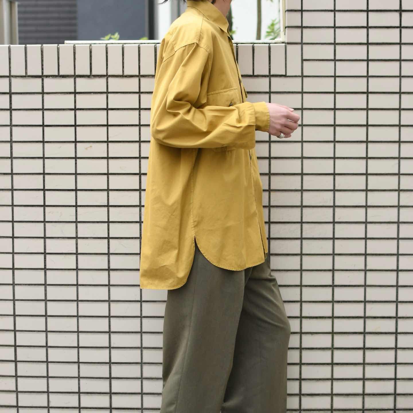古着通販】古着 ダブルポケット デザインシャツ マスタード 長袖シャツ