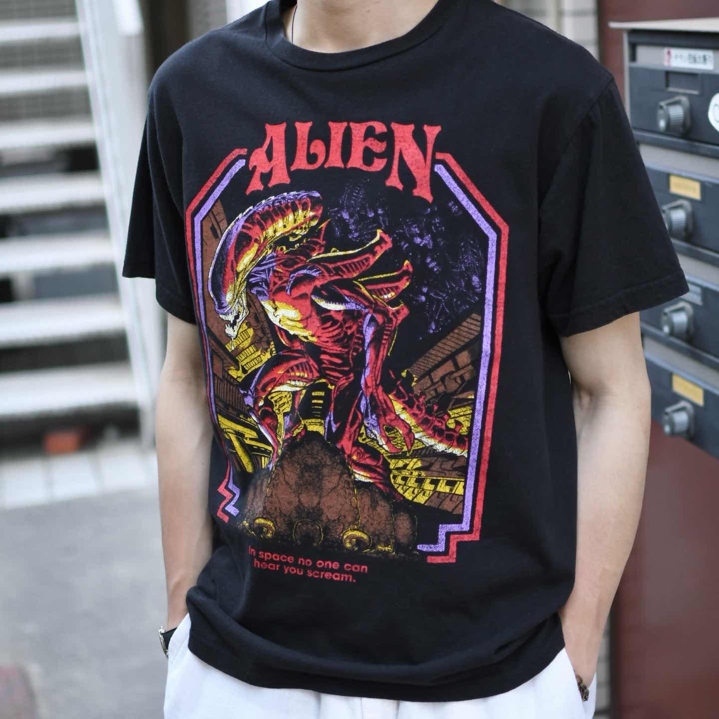 古着通販】古着 ALIEN プリントTシャツ Tシャツ ムービーT ブラック 黒