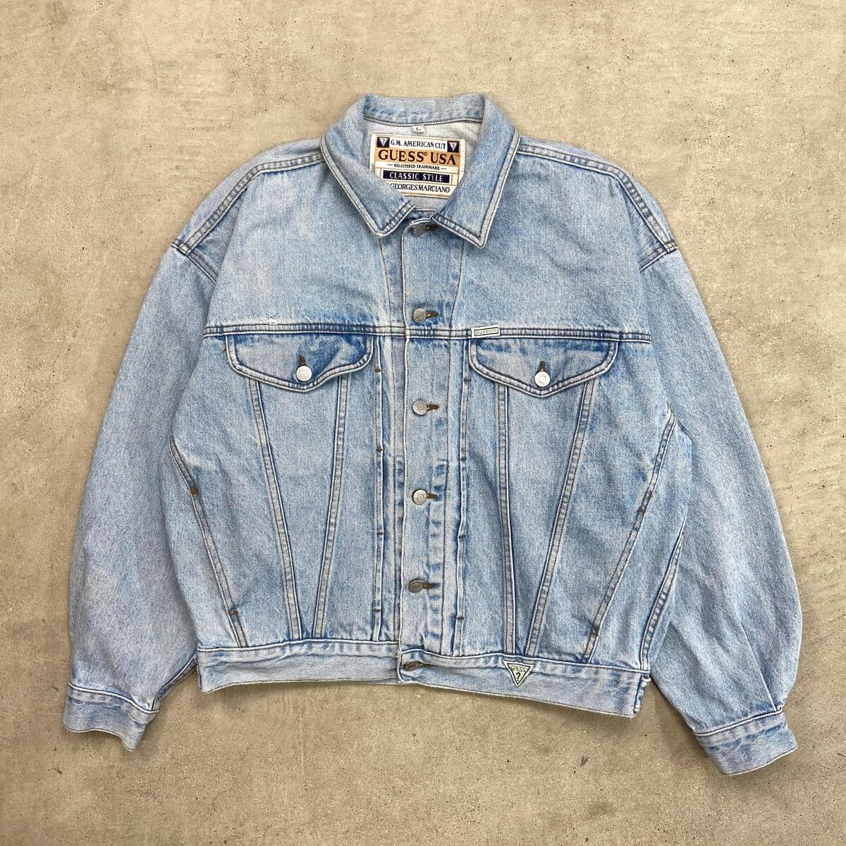 90s USA製 GUESS JEANS デニムジャケット M ネイビー GUESS（ゲス 