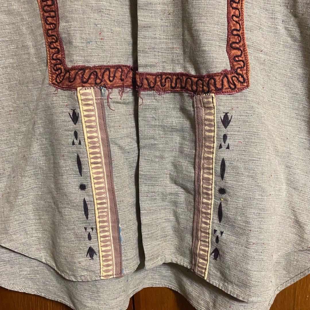 古着通販】80-90s スラブネップ リメイク刺繍グァテマラシャツカスタム