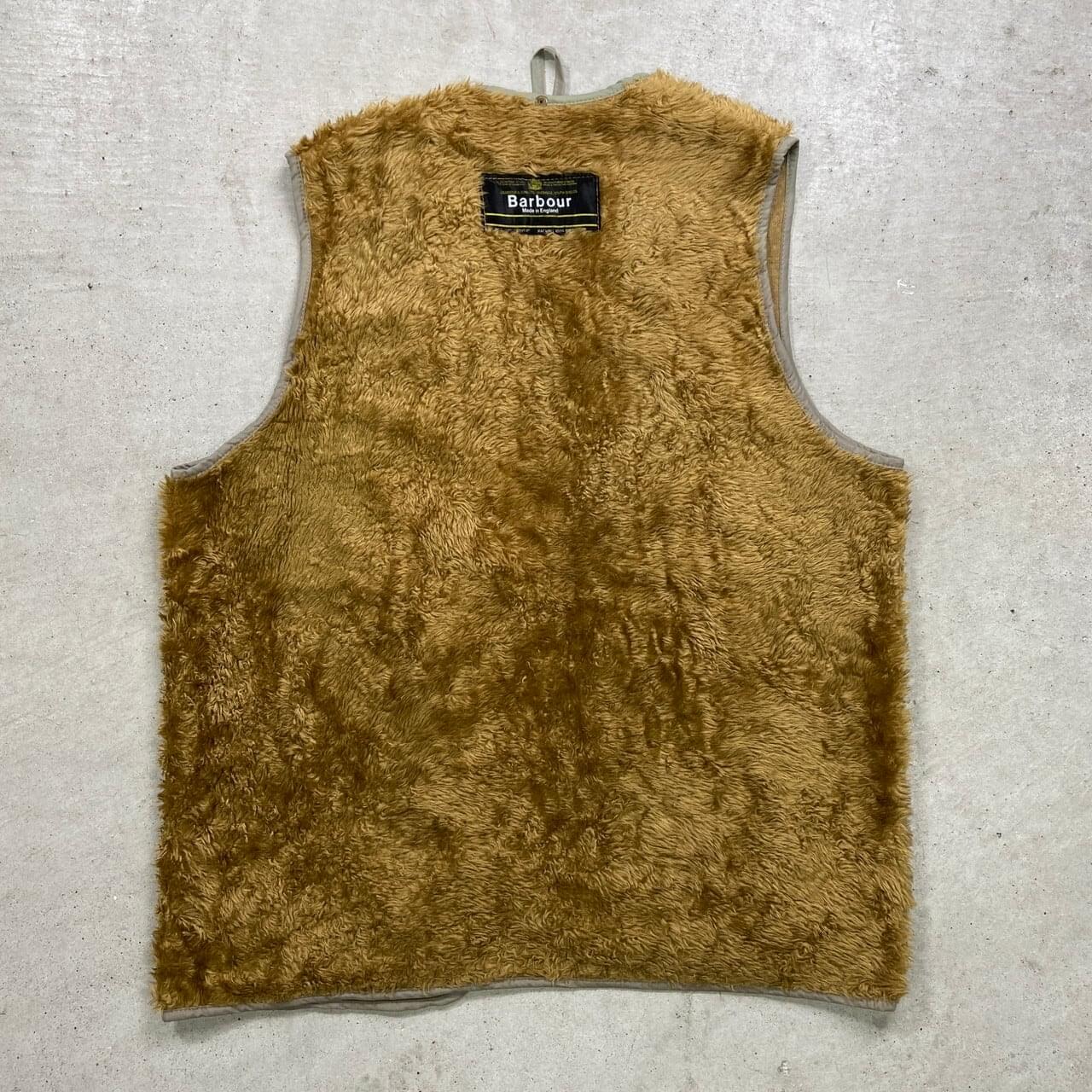 【美品】Barbour バブアー ボアベスト 90年代 英国製 Barbour バブアー パイルライナーベスト ボアベスト