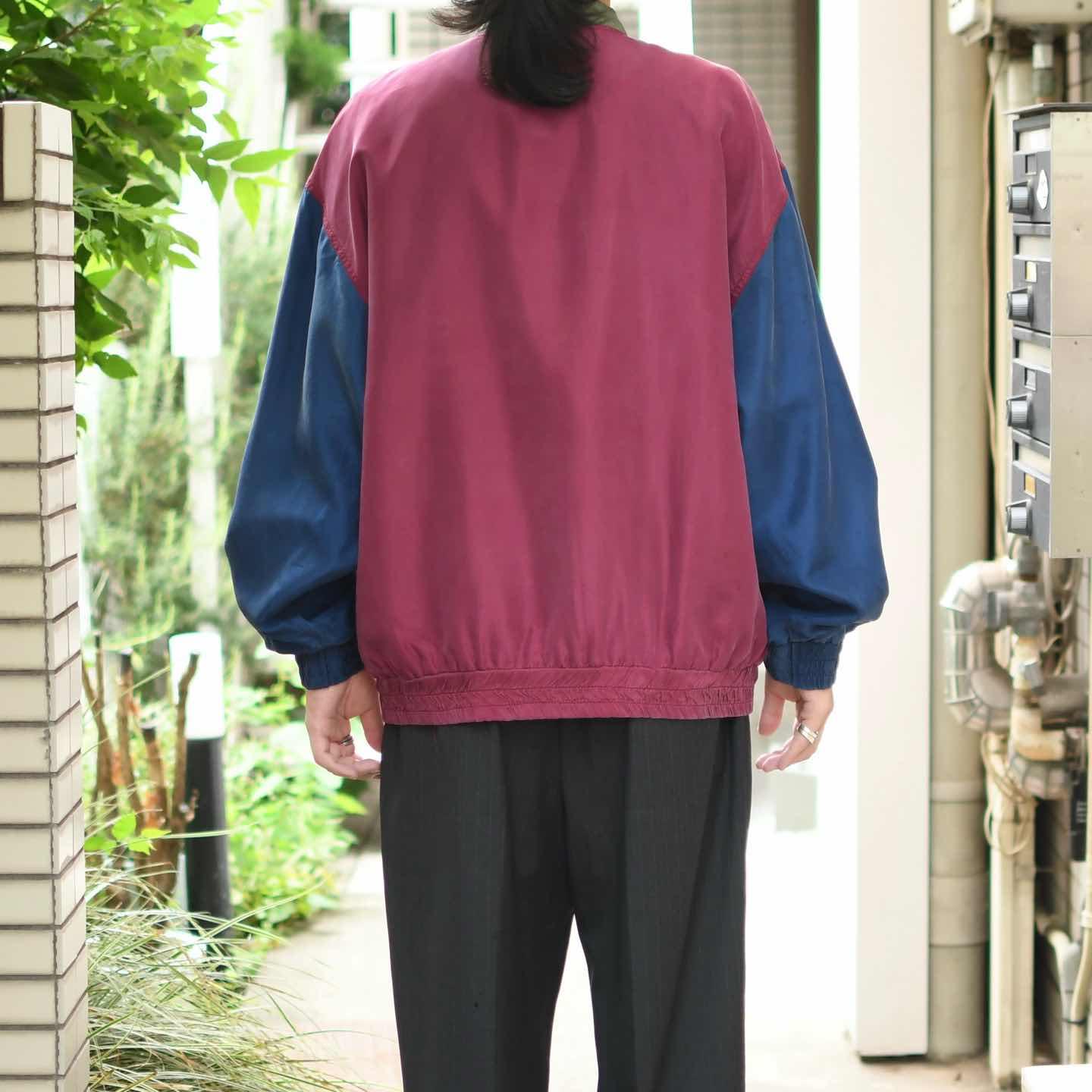 古着通販】古着 切り替え シルクブルゾン スタジャン アワード