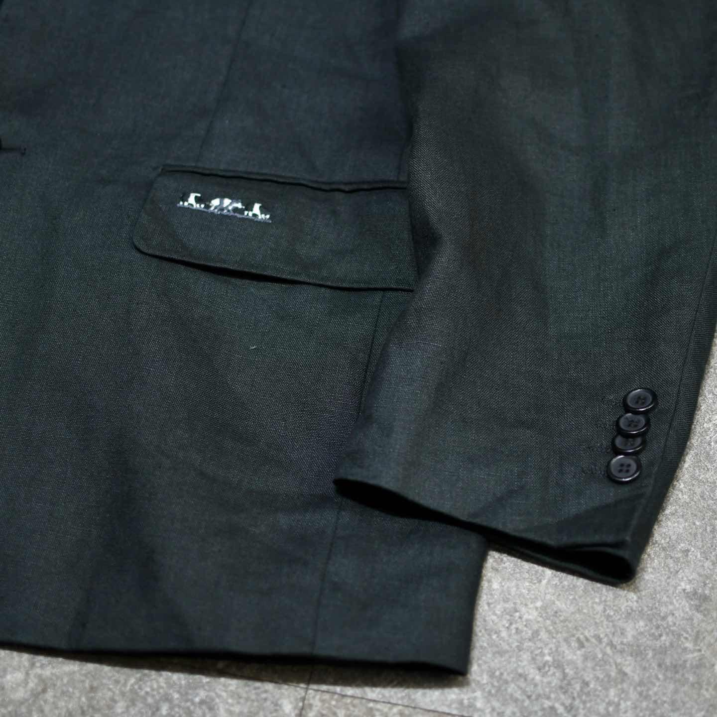 古着通販】古着 牛 刺繍 リネン テーラードジャケット ジャケット