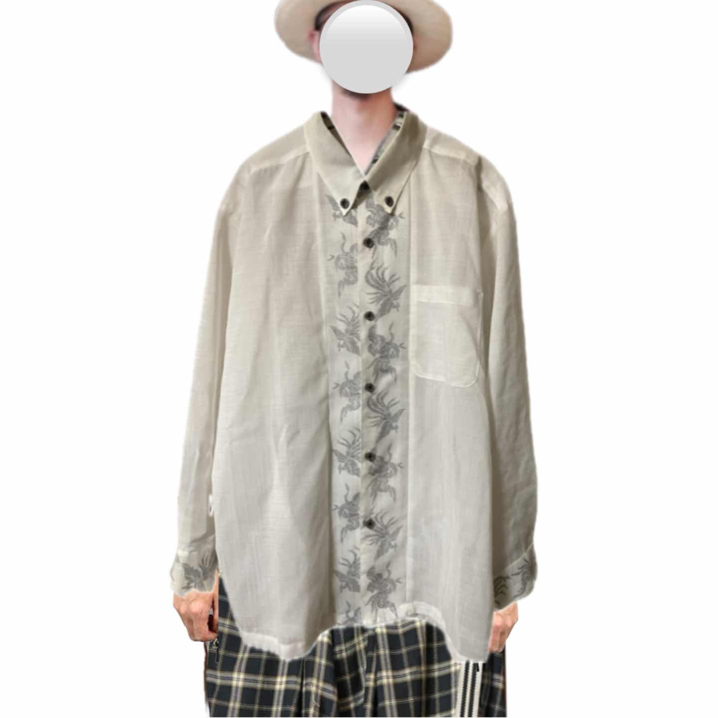 古着通販】80s【美品】リメイク prisoner shirt ブラウン Fワーク