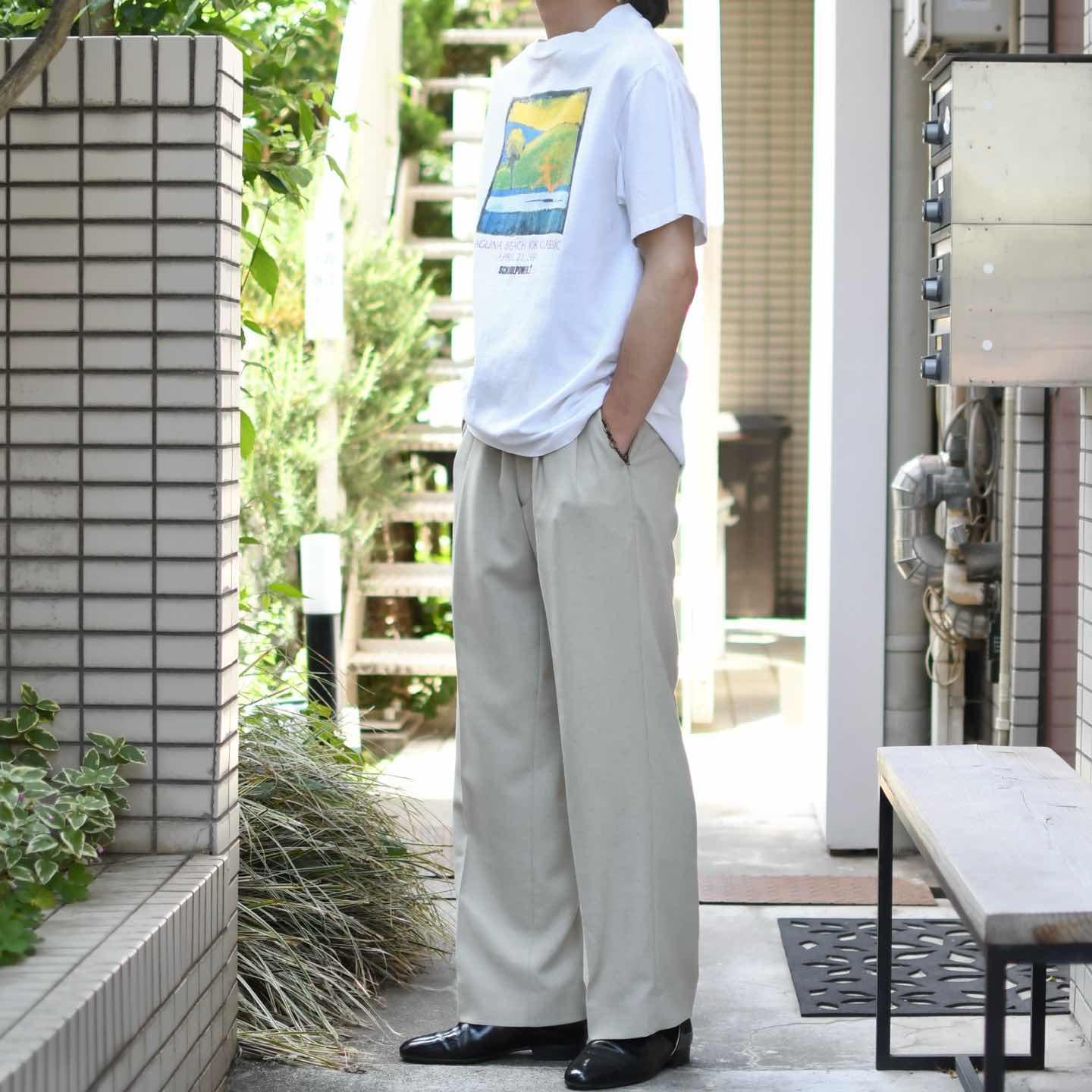 古着通販】古着 レーヨン 2タック スラックス ワイドパンツ タック