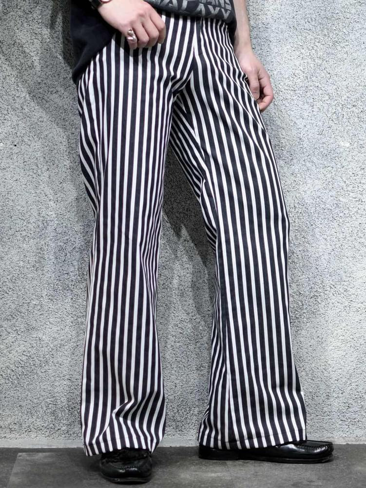 古着 ストライプパンツ フレアパンツ ワイドパンツ スラックス VINTAGE