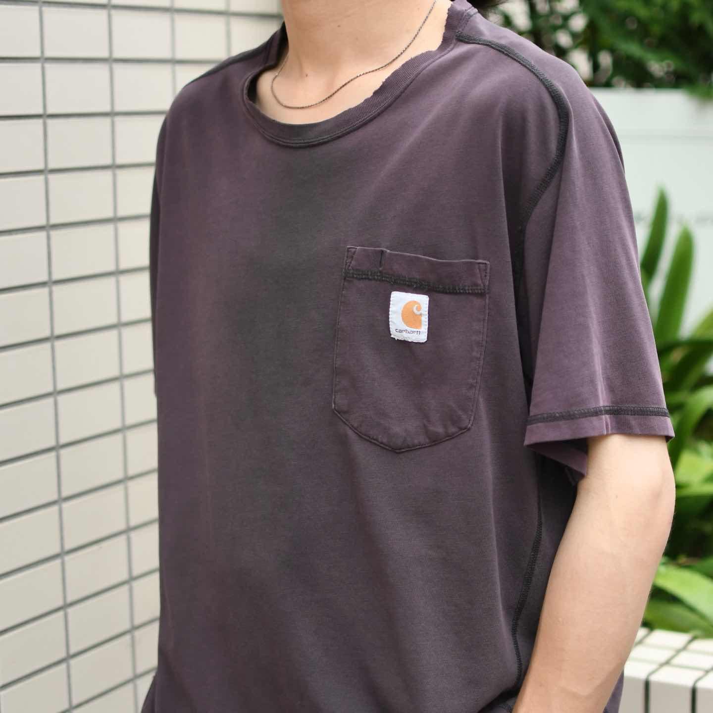 古着通販】古着 Carhartt force フェード 茄子紺 ポケットTシャツ T