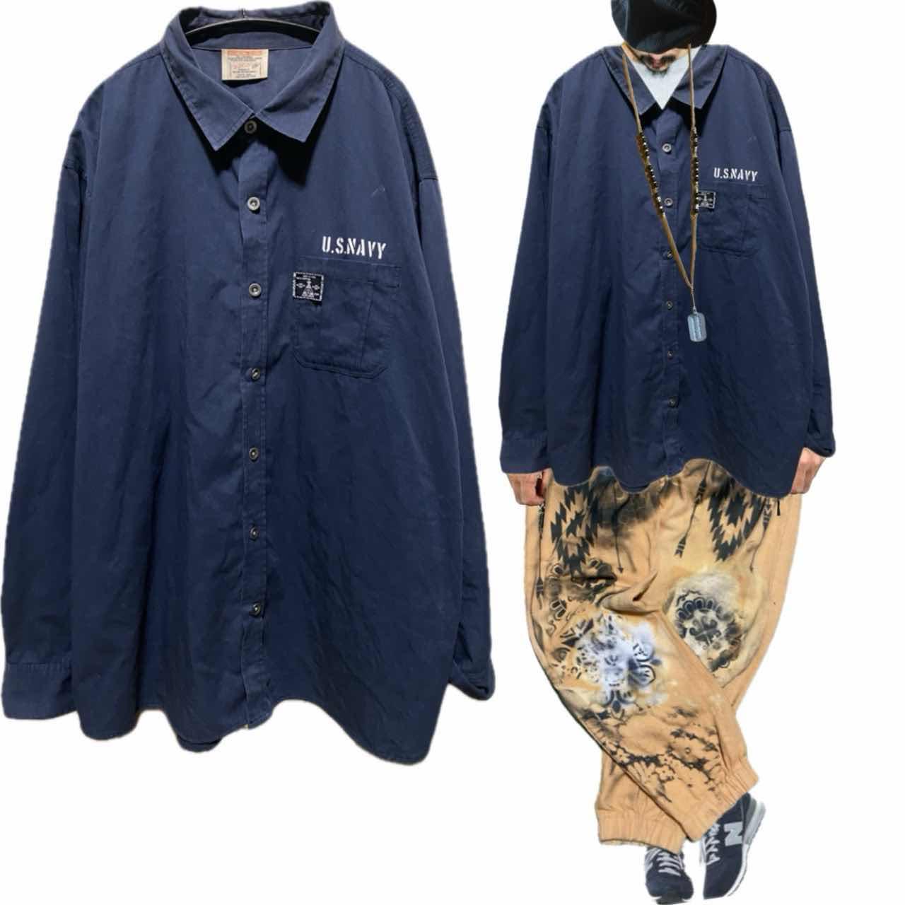90s コレクションタグ　ダブルネーム　ワークシャツ　F 古着通販】90s コレクションタグ ダブルネーム ワークシャツ F VINTAGE