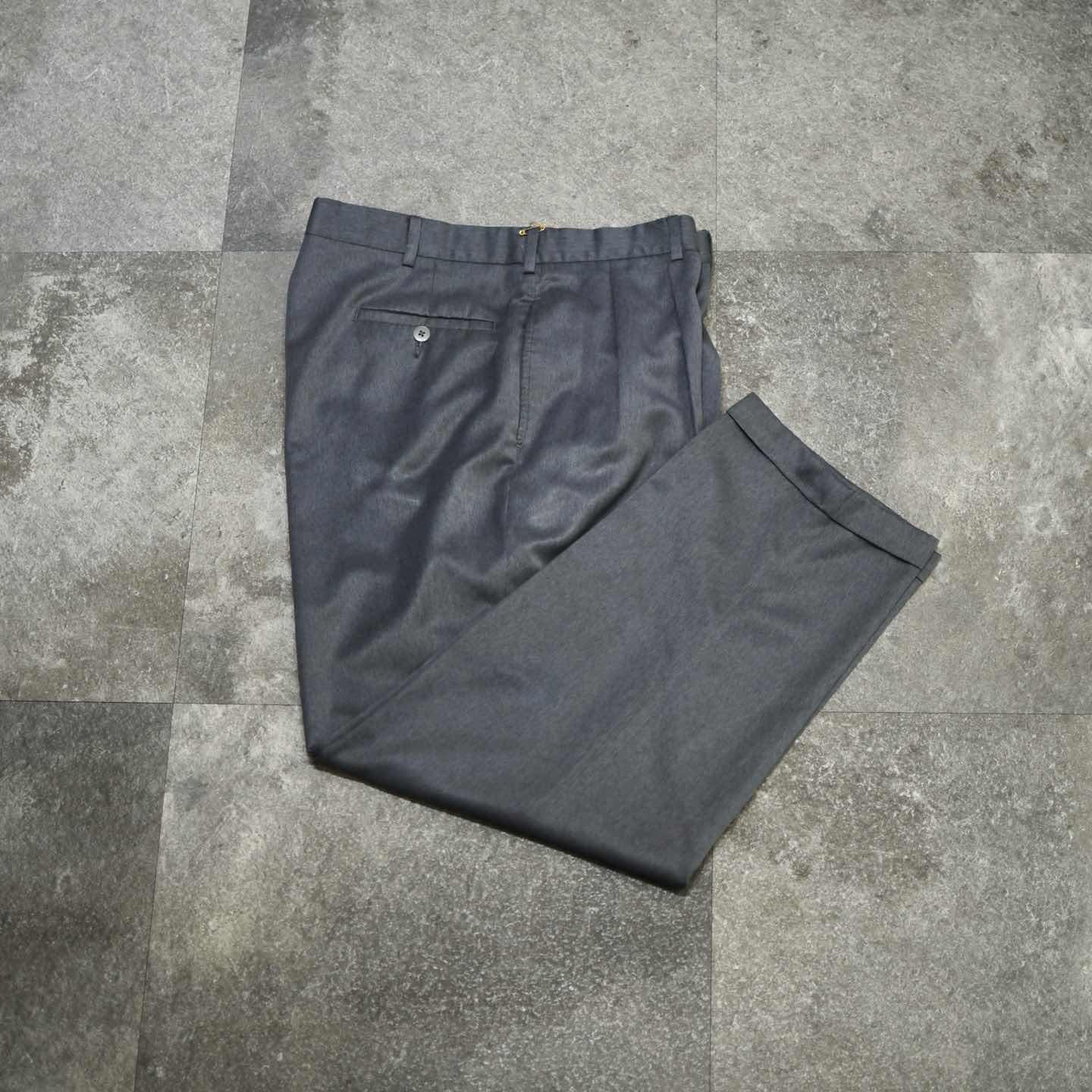 古着通販】古着 SAVANE 杢調 2タック スラックス タックパンツ ワイド