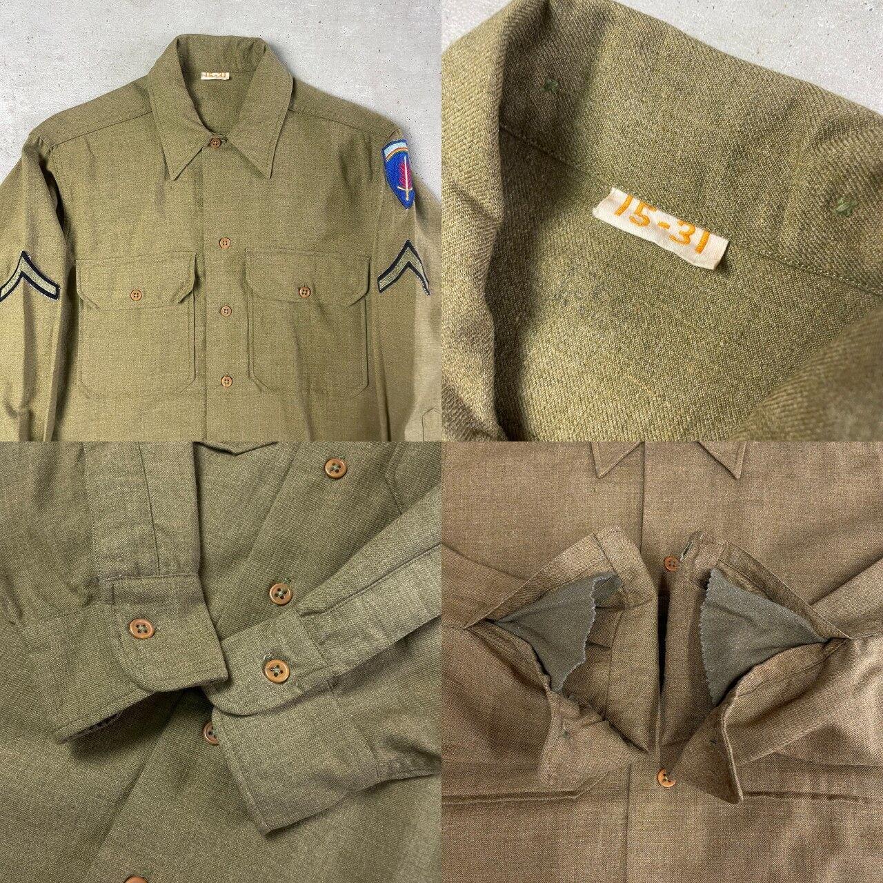 古着通販】40年代 U.S.ARMY 米軍実品 ウール ミリタリーシャツ