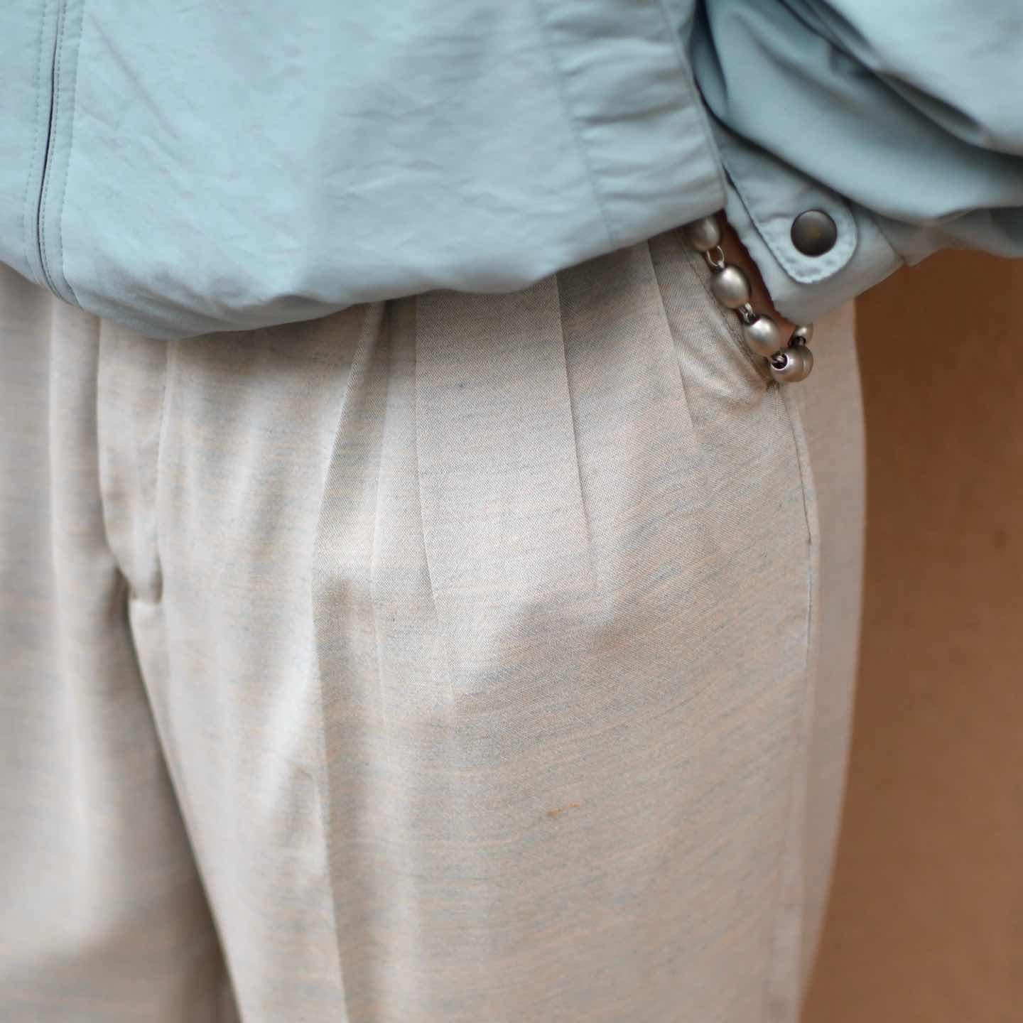 古着通販】古着 PRONTI 杢調 レーヨン混 ワイドパンツ スラックス