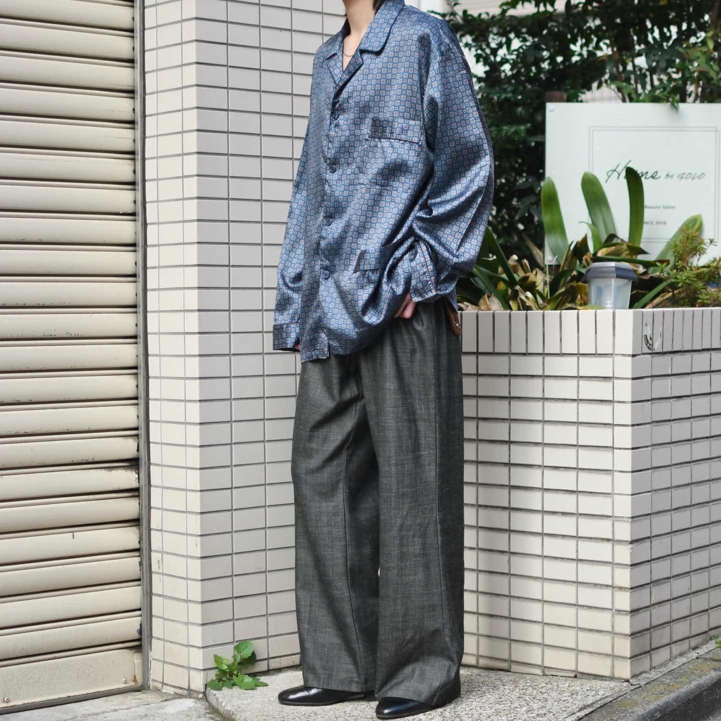 古着通販】古着 ユーロ サテン パジャマシャツ 総柄シャツ 柄シャツ
