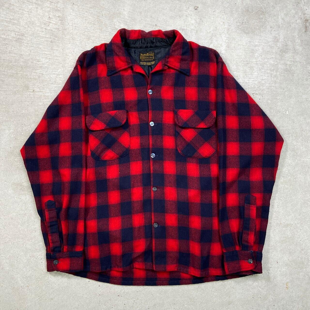 古着通販】80年代 Sears シアーズ ウール チェックシャツ オープン