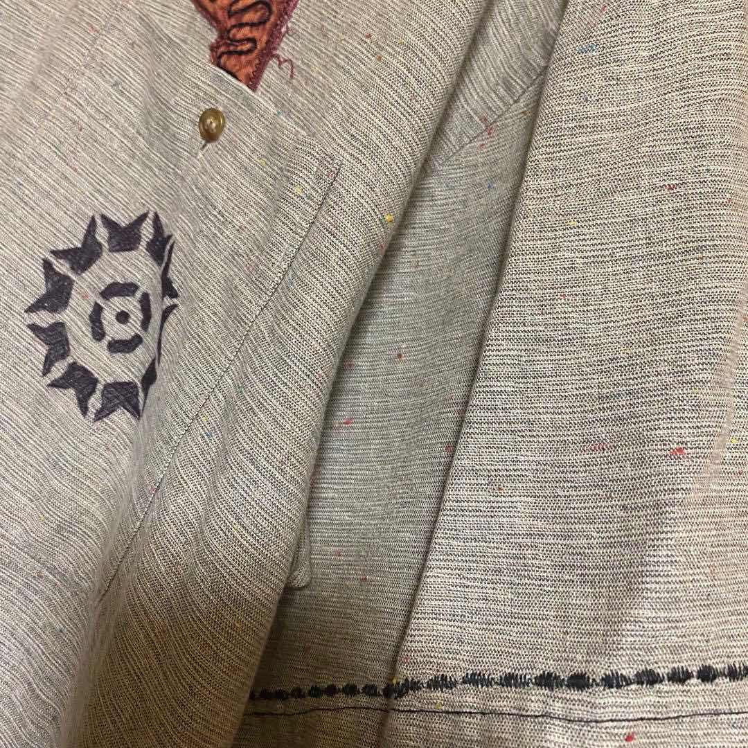 古着通販】80-90s スラブネップ リメイク刺繍グァテマラシャツカスタム