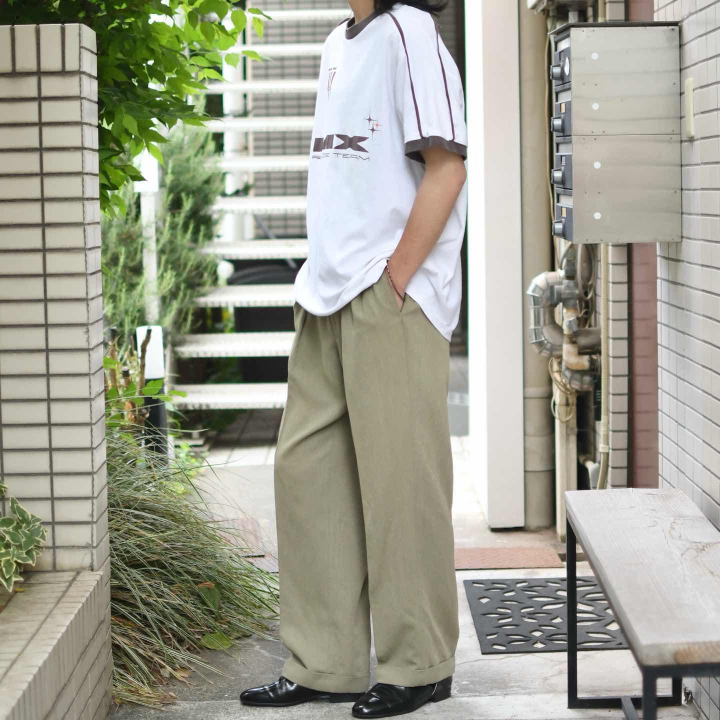 古着通販】古着 レーヨン混 2タック ドレープシルエット スラックス