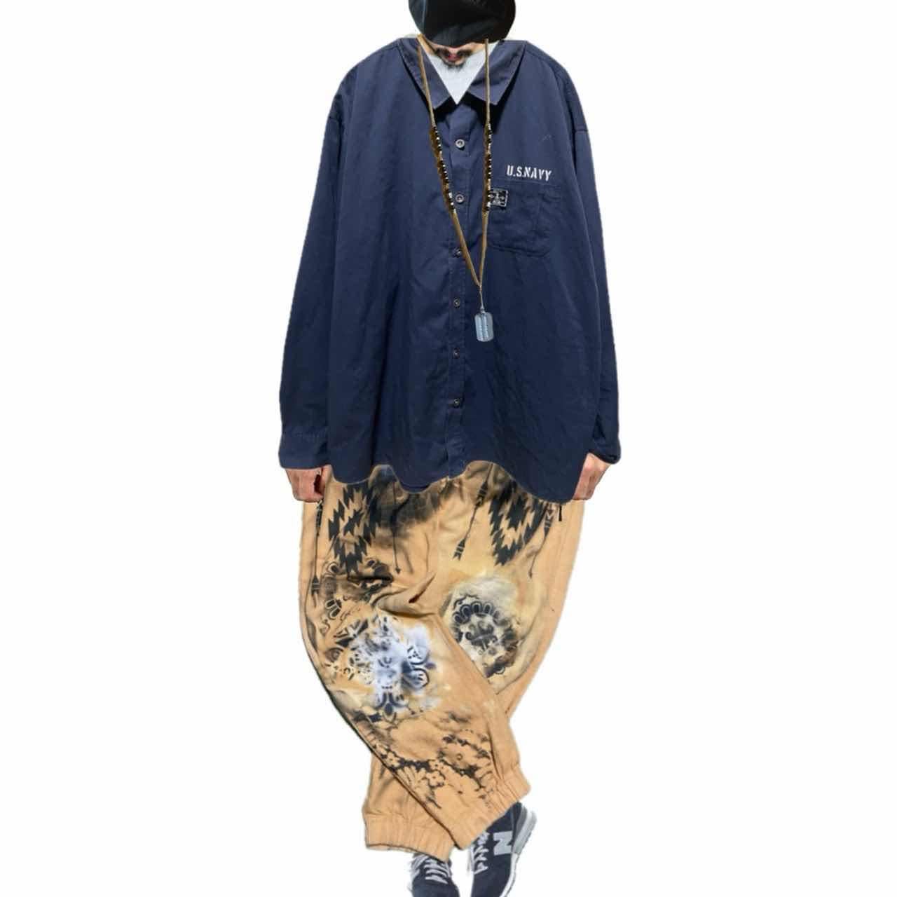古着通販】90s コレクションタグ ダブルネーム ワークシャツ F VINTAGE