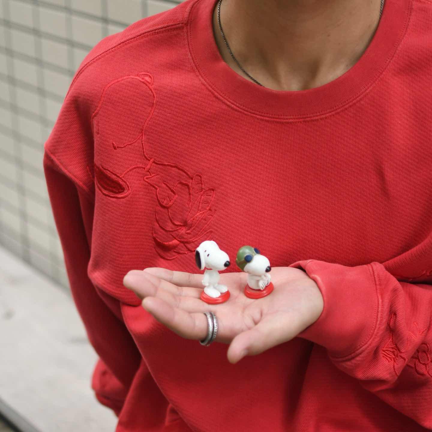 古着通販】古着 PEANUTS スヌーピー 刺繍 スウェット トレーナー 赤