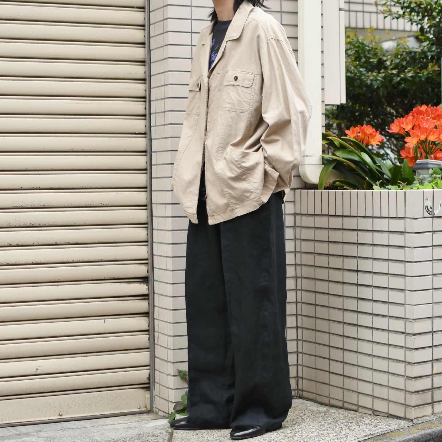 古着通販】古着 スペシャル リネン ブラック ワイドパンツ スラックス 古着通販】古着 スペシャル リネン ブラック ワイドパンツ スラックス