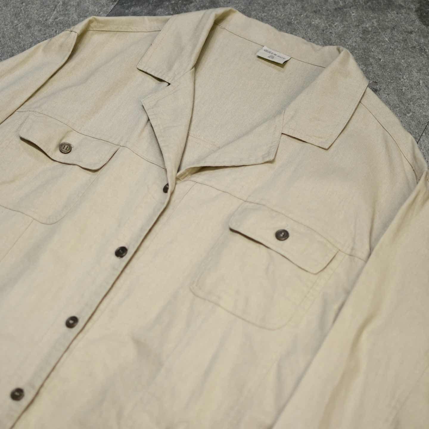 古着通販】古着 QUEEN SIZE リネン トラッカージャケット ジャケット