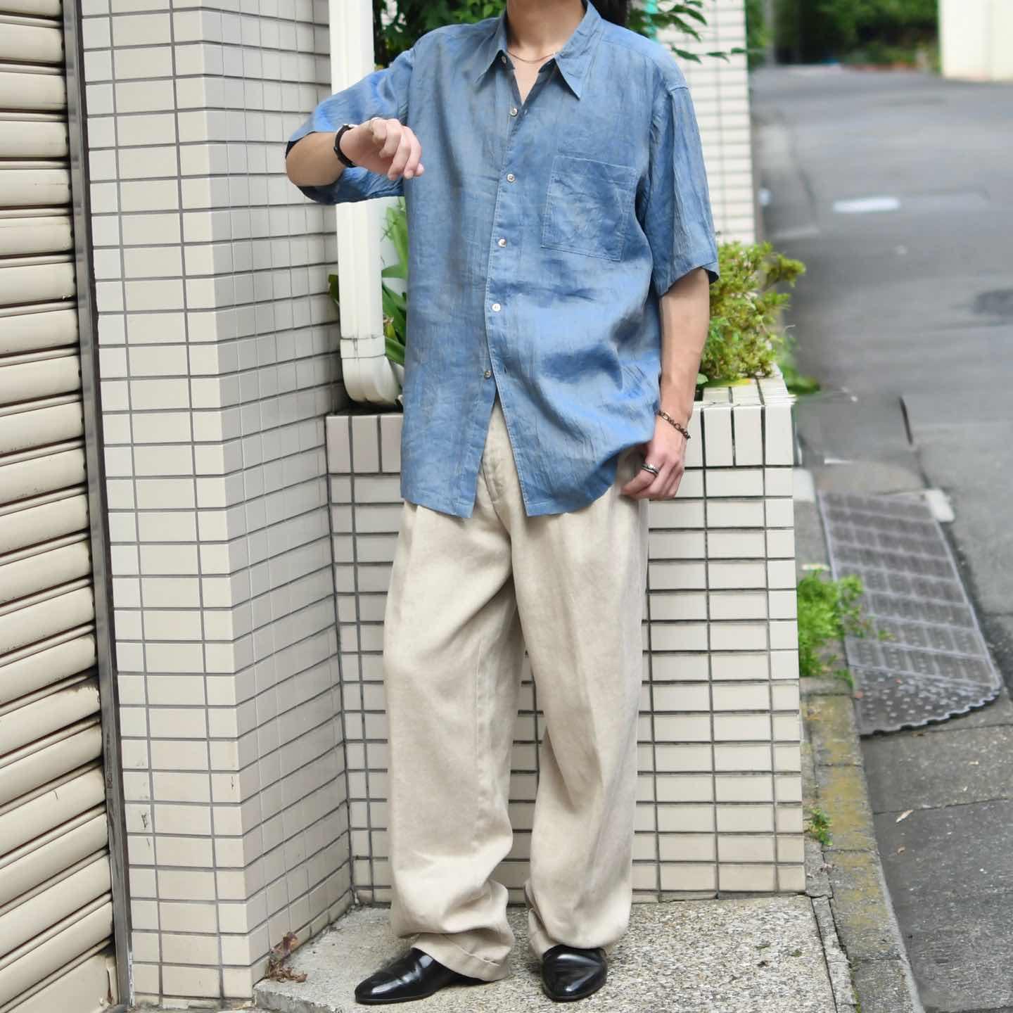古着通販】古着 リネンパンツ 2タック スラックス タックパンツ
