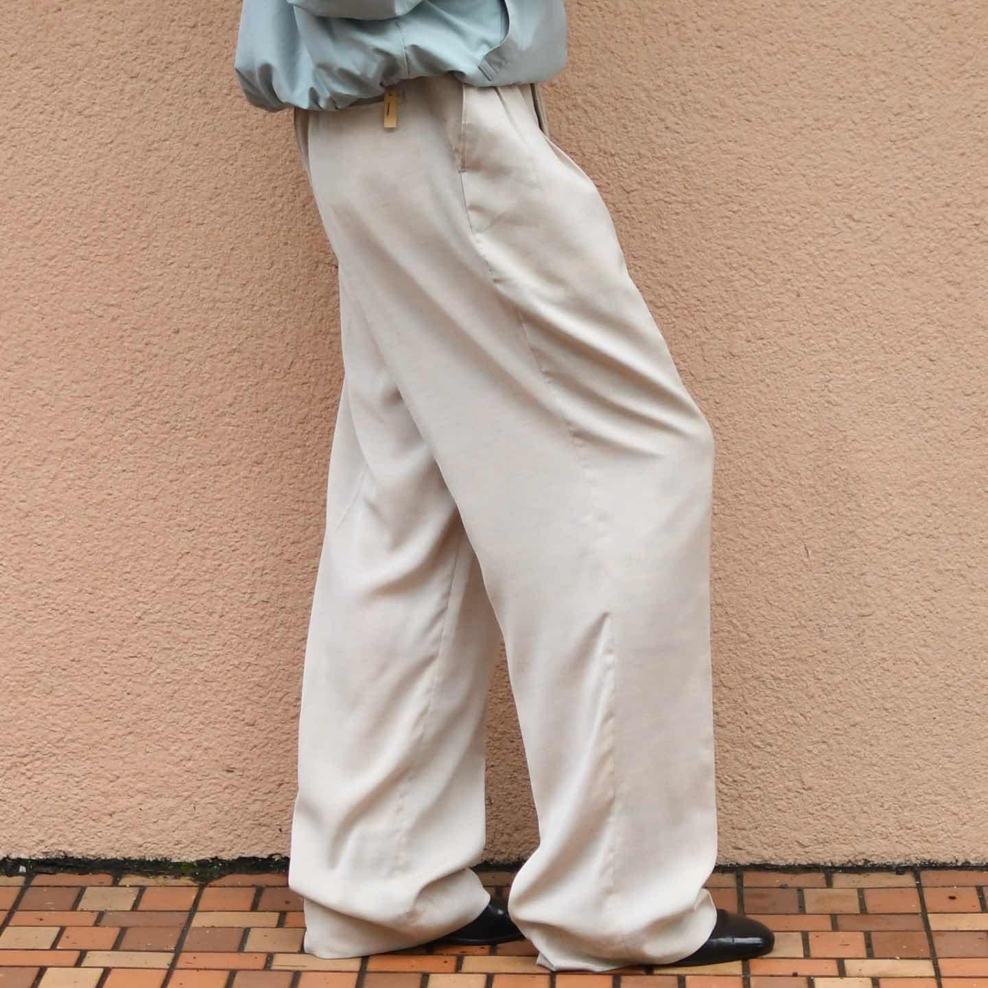 古着通販】古着 PRONTI 杢調 レーヨン混 ワイドパンツ スラックス