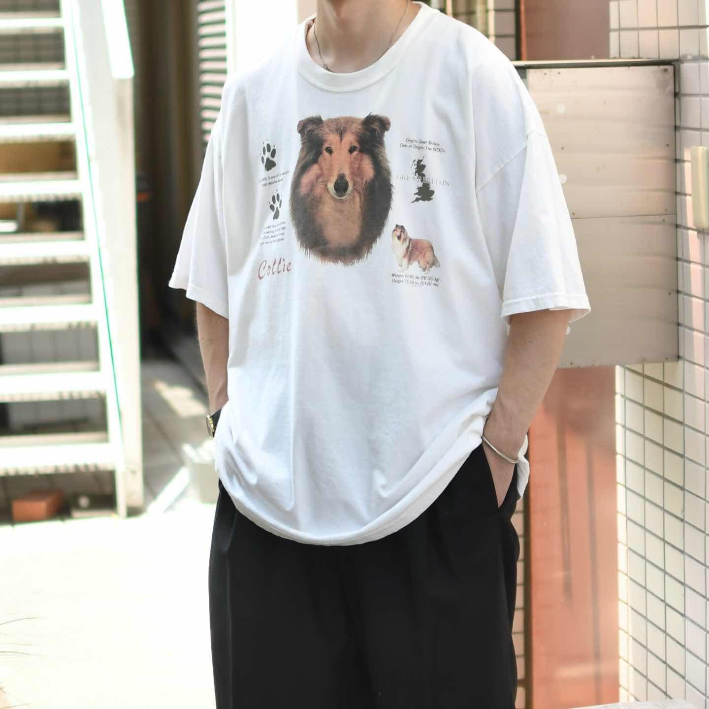 古着通販】古着 コリー犬 アニマルTシャツ プリントTシャツ Tシャツ