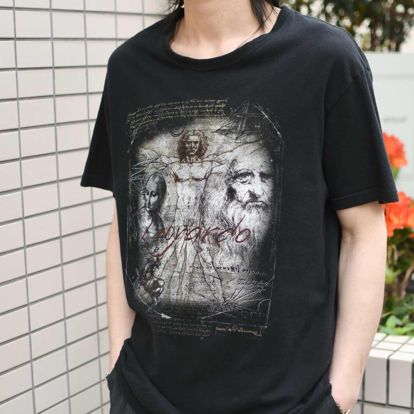 古着通販】古着 ダヴィンチ ウィトルウィウス的人体図 アート Tシャツ 