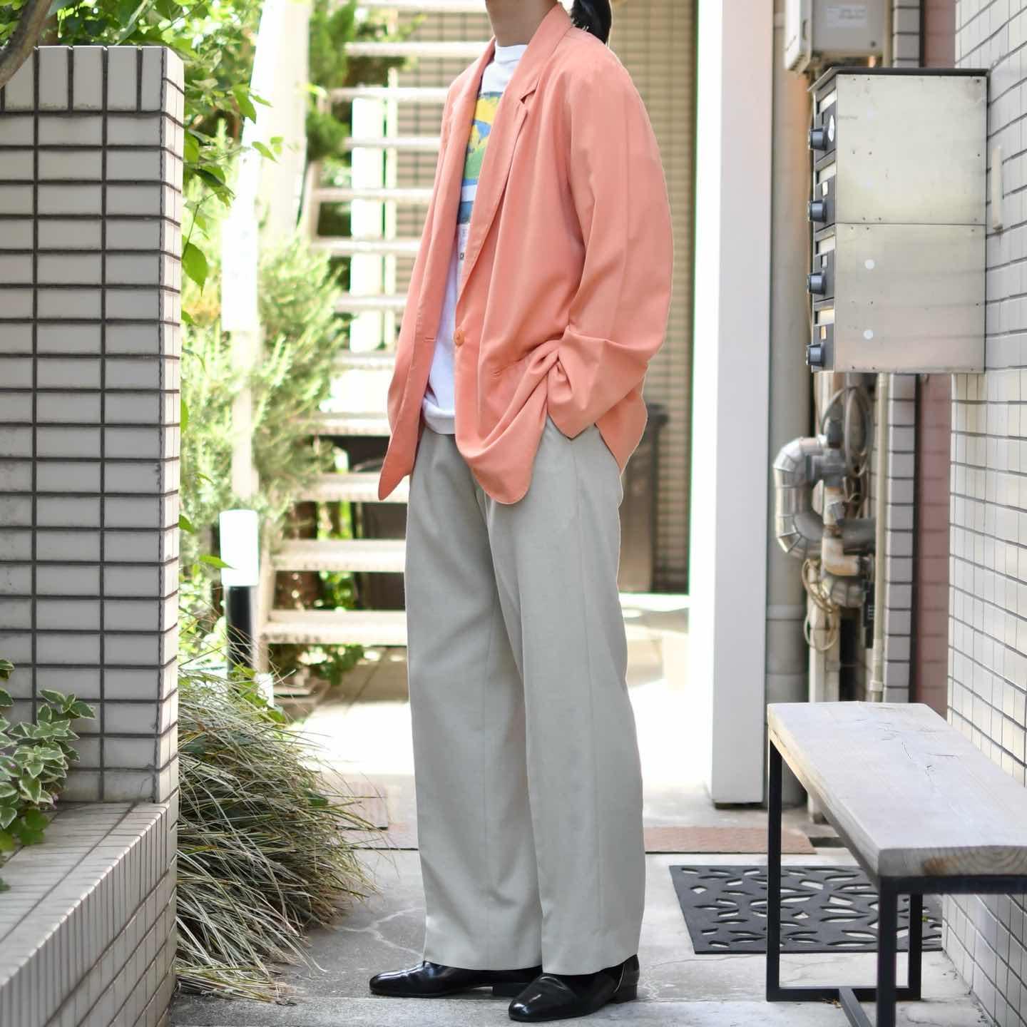 古着通販】古着 レーヨン 2タック スラックス ワイドパンツ タック