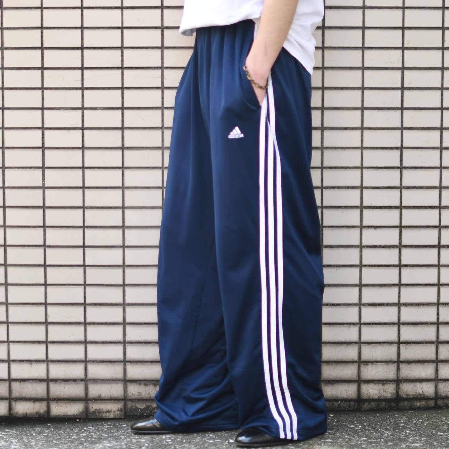 古着通販】古着 adidas ワイド トラックパンツ ワイドパンツ サイド