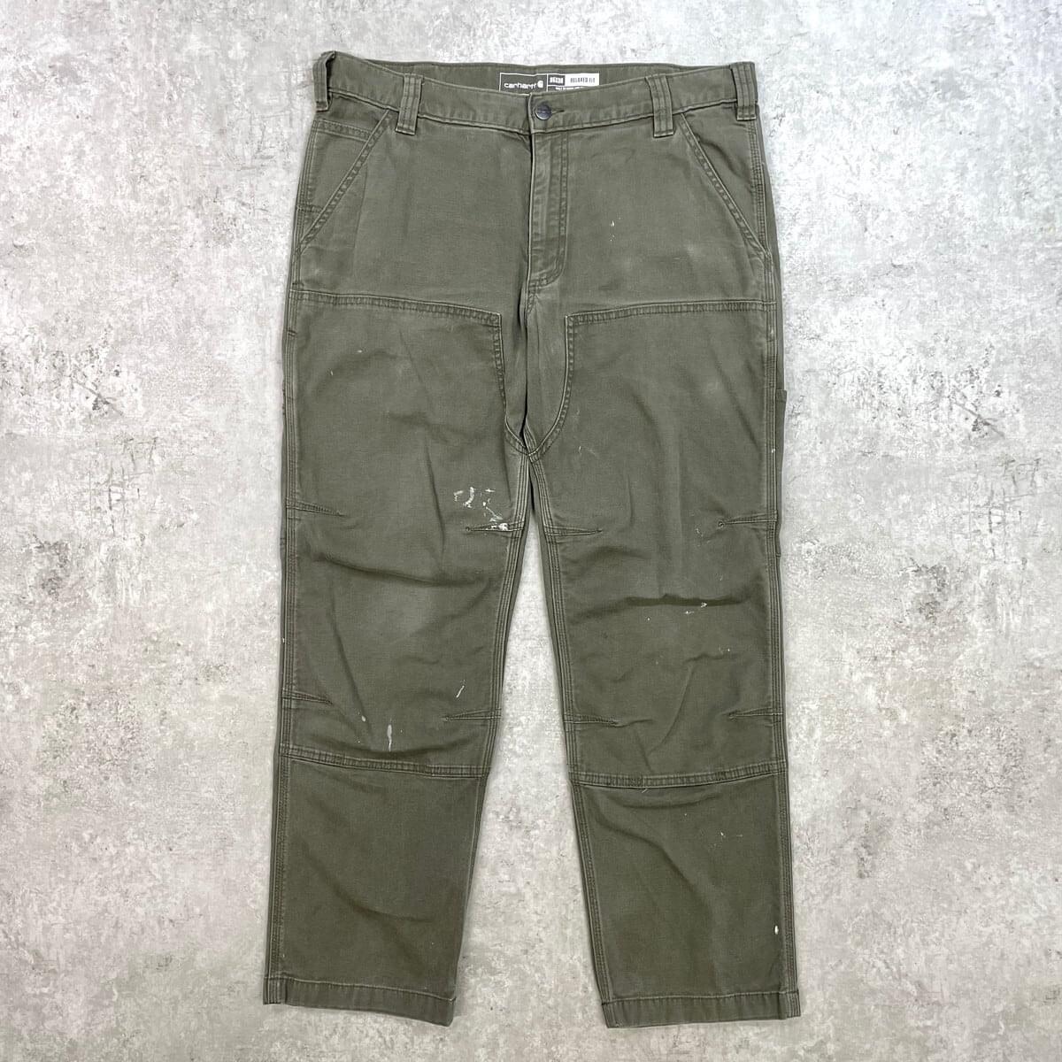 Carhartt カーハート RELAXED FIT ダブルニー ワークパンツ メンズW35 古着 オリーブグリーン 古着通販】Carhartt カーハート RELAXED FIT ダブルニー ワークパンツ