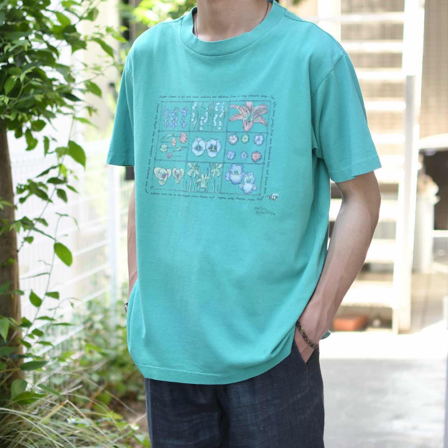古着通販】古着 90s カナダ製 シングルステッチ 植物 自然 アート